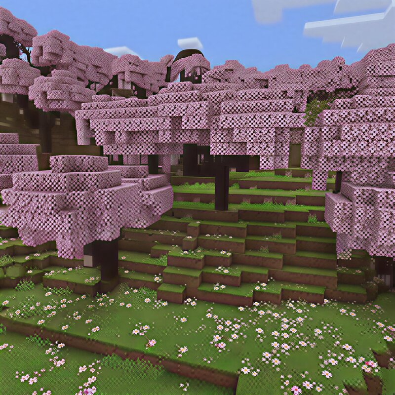Minecraft But the Overworld is a Cherry Grove