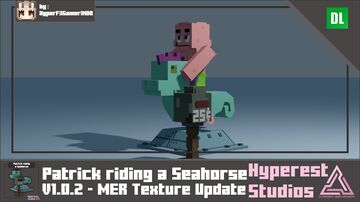 Patrick riding a Seahorse | v1.0.2 MER Texture Update Minecraft Data Pack