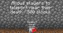 Death teleportation Minecraft Data Pack