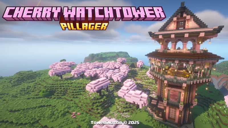 Cherry Pillager Watchtower 🌸(1.20 - 1.21.10)