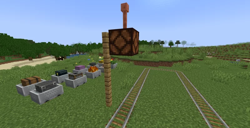 The machine needed to refuel Furnace Minecarts though the oak fence pole is not required