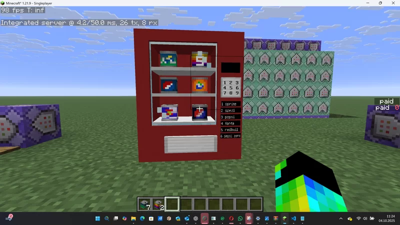 Working vending maschine