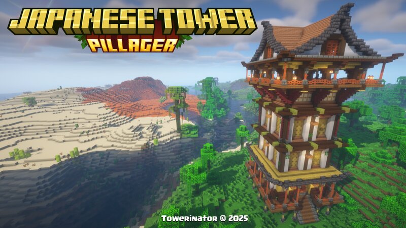 Japanese Pillager Tower 🌿(1.20 - 1.21.10)