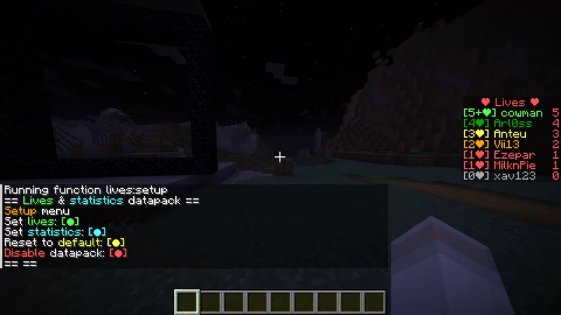Advanced Lives System V.2 - Datapack 1.21.4 Minecraft Data Pack