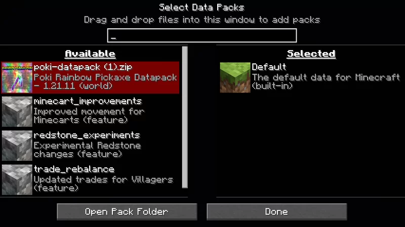 Poki - The Ultimate Rainbow Pickaxe [1.21.11-26.3+] Minecraft Data Pack