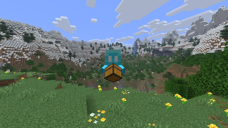 Allay holding a player's inventory