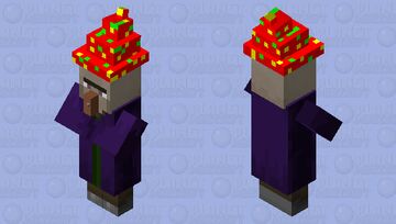 Witch in party hat. Minecraft Mob Skin