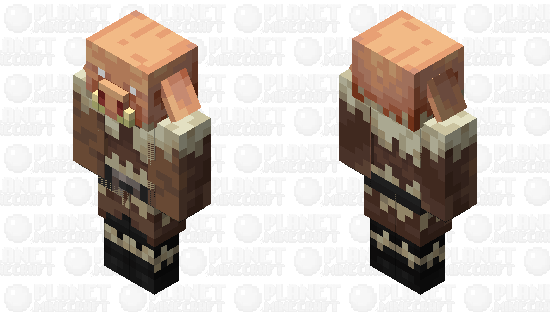 Piglin in taiga villager clothing Minecraft Skin