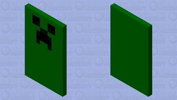 Simple Green and Black Creeper Cape Minecraft Mob Skin