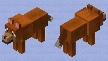 Brown Wolf with white tailtip Minecraft Mob Skin