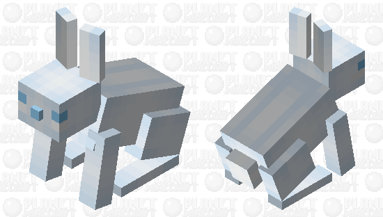 Soft Pastel Ice Blue Rabbit Minecraft Mob Skin