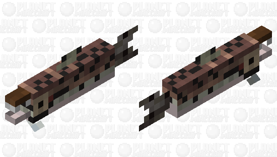 Cute Alligator gar with Salmon fish base Version 1 Minecraft Skin
