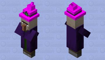 witch with pink hat Minecraft Mob Skin