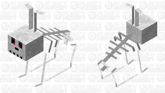 Skeleton Bunny Red Eyes(rabbit) Minecraft Mob Skin