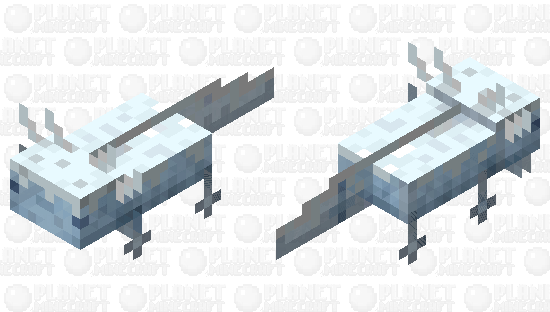 Ice Axolotl Minecraft Skin