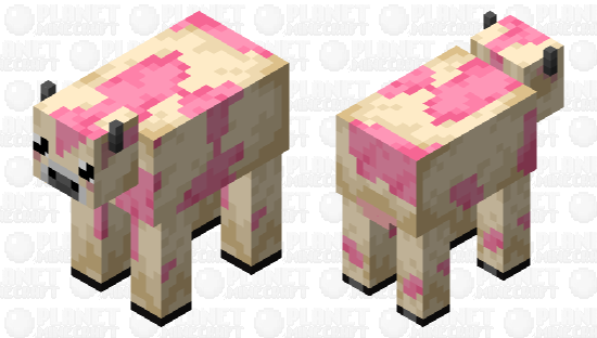 Strawberry Shortcake Cow Mob Skin Cute Eyes Minecraft Skin