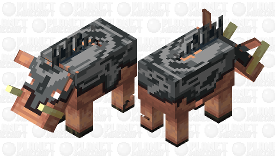 Hoglin with netherite armor Minecraft Mob Skin