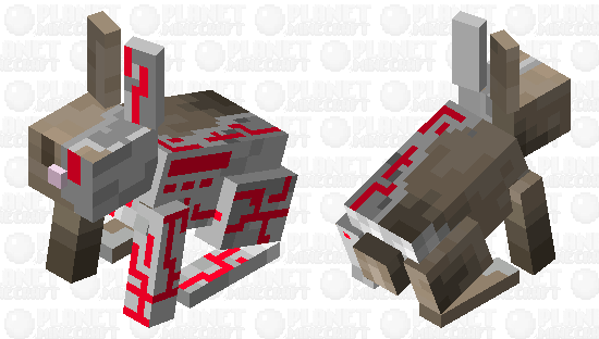 half robotic rabbit Minecraft Mob Skin