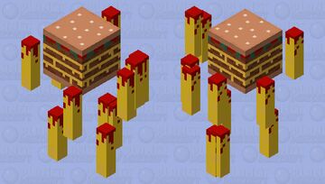 Cheeseburger & Fries Minecraft Mob Skin