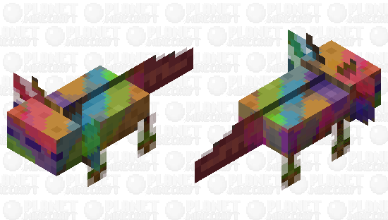 Rainbow Axolotl [Mob Skin] Minecraft Skin