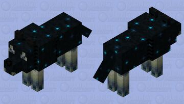 Sculk-Ridden Wolf Minecraft Mob Skin