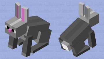Cute Cartoon Gray Rabbit Minecraft Mob Skin