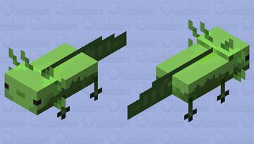 Green Axolotl  (concept from 2020 in Minecraft) Minecraft Mob Skin