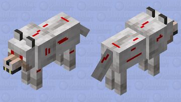 Wounded Wolf Minecraft Mob Skin