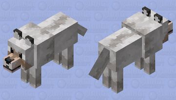 Realistic Pale Wolf Minecraft Mob Skin