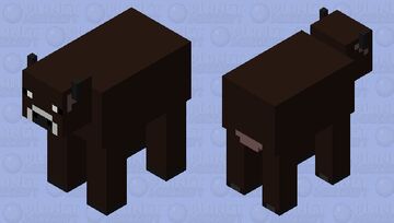 dark brown cow Minecraft Mob Skin
