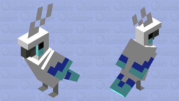 Tron Parrot (White and Blue) Minecraft Mob Skin