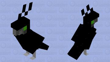 Tron Parrot (Black with Green Eyes) Minecraft Mob Skin