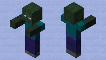 Herobrine Zombie Minecraft Mob Skin