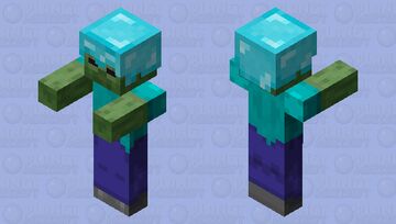 Zombie with Diamond Helmet Minecraft Mob Skin