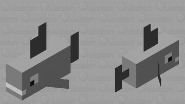 Smiling Grey fish Minecraft Mob Skin