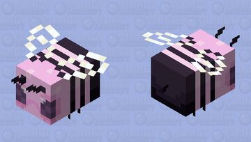 Cute Little Pink Bee Minecraft Mob Skin