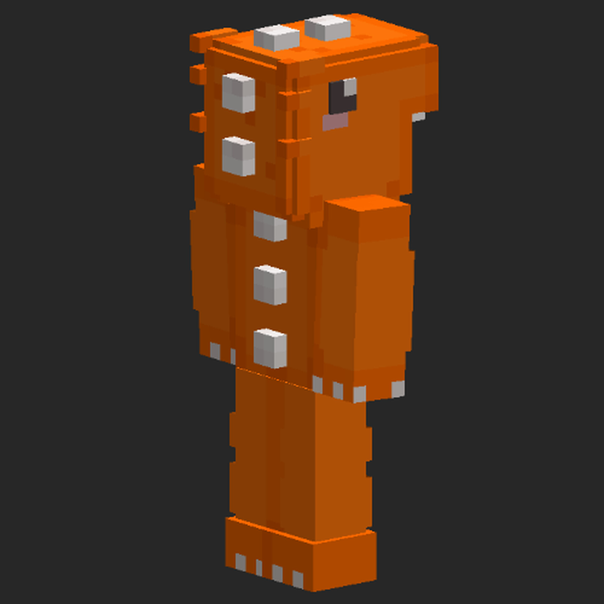 Orange Dino Girl Skin 3D skin for the Figura Mod Minecraft Mod