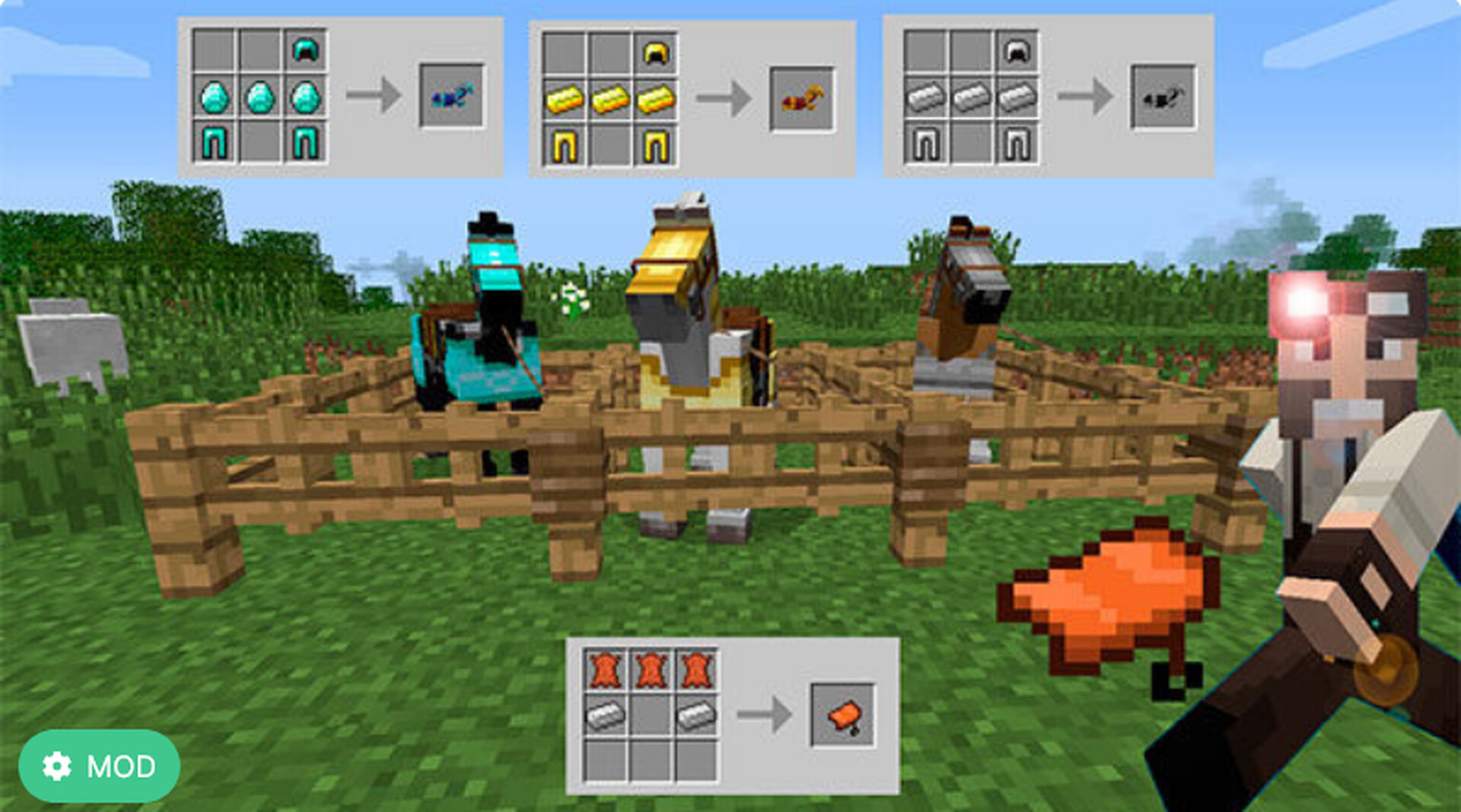 Craftable Horse Armour & Saddle Minecraft Mod