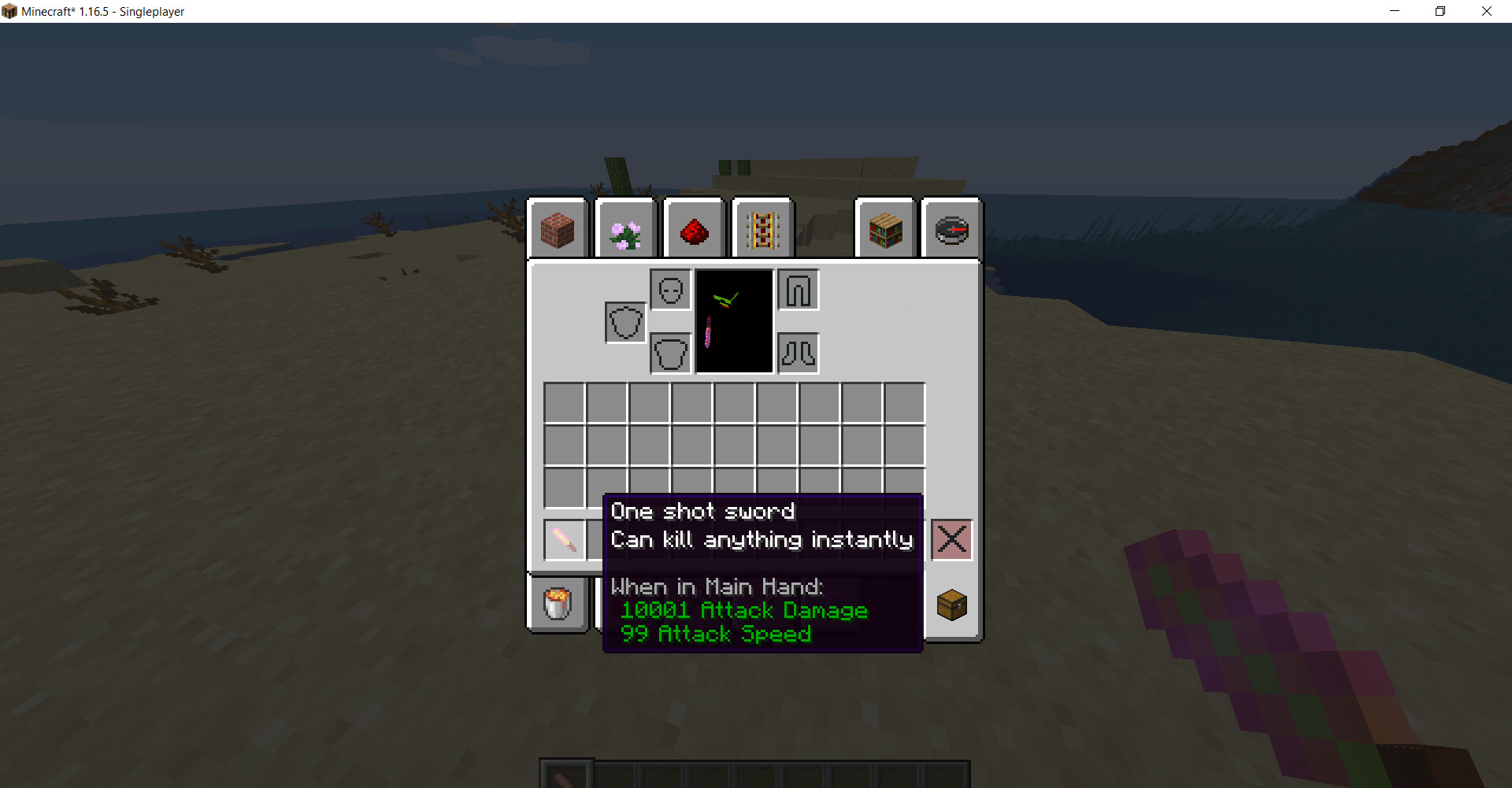 The one shot sword Minecraft Mod