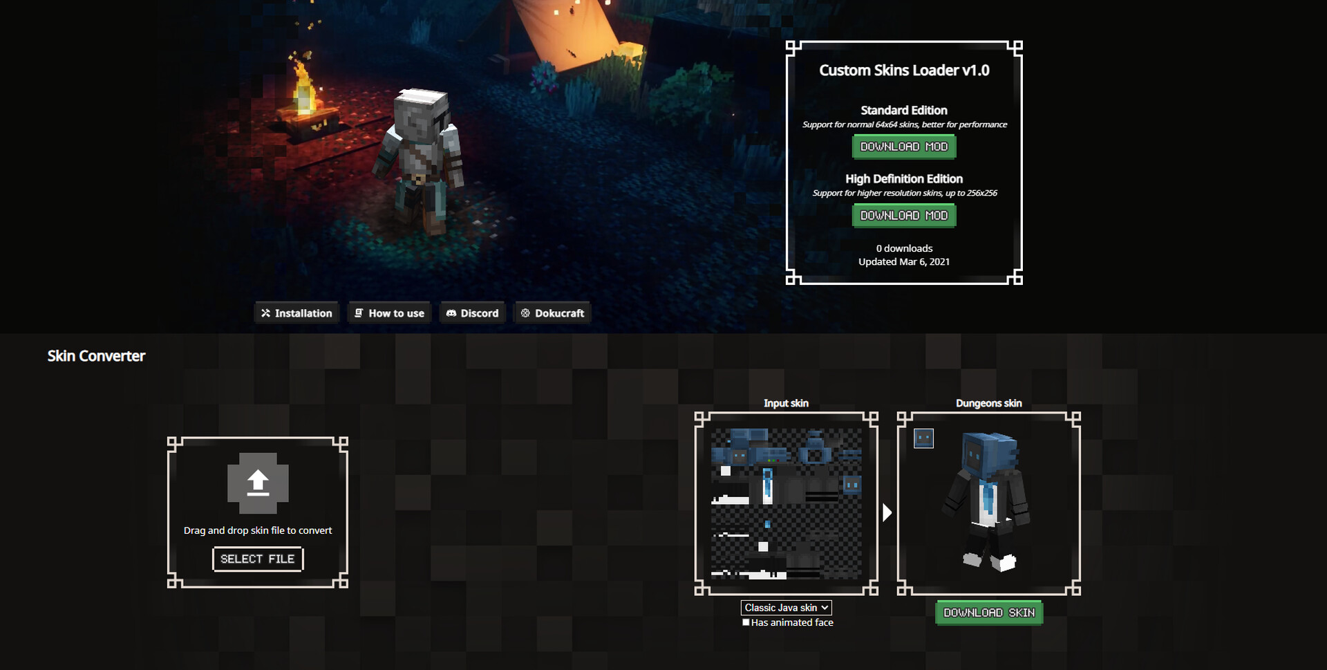 Custom Skins Loader Mod for Minecraft Dungeons Minecraft Mod