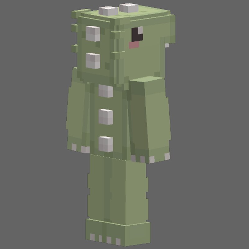 Green Dino Girl Skin 3D skin for the Figura Mod Minecraft Mod