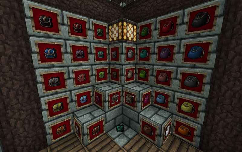 Minecraft but there are custom backpacks Minecraft Mod