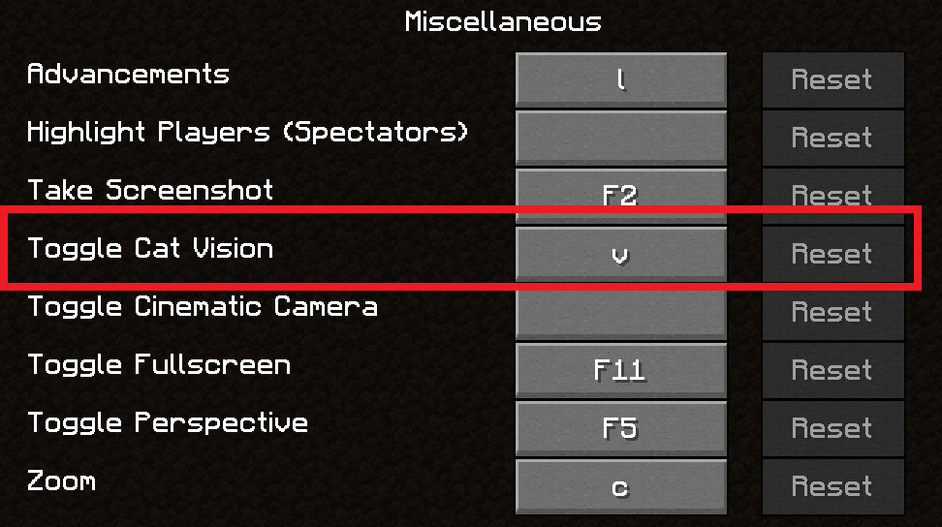 Cat Eyes Night Vision Toggle Mod (Fabric) Minecraft Mod