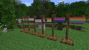 Pride Flagpoles Minecraft Mod