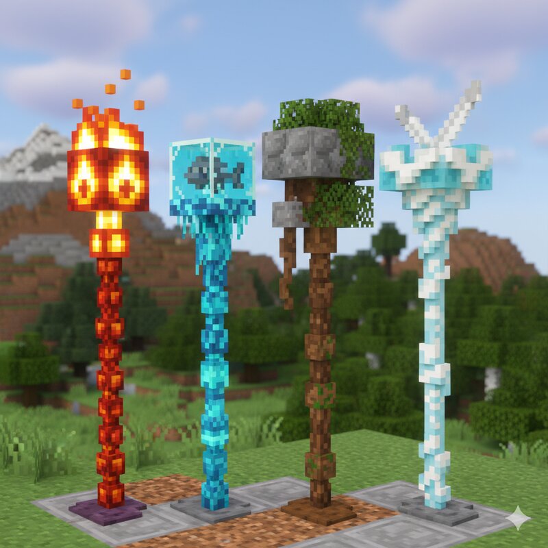 Minecraft but there are Elemental Wands