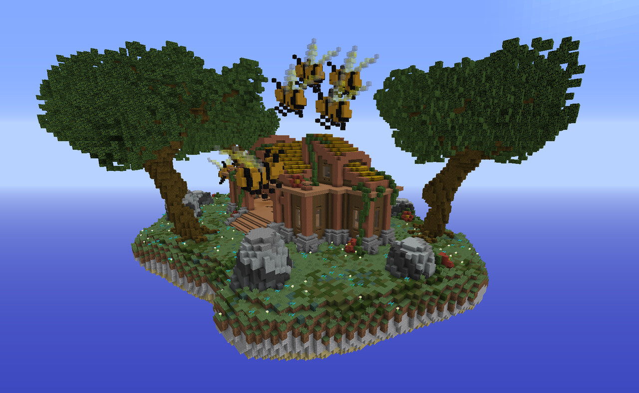 Floating Jungle Bee Spawn [125x175] Minecraft Map