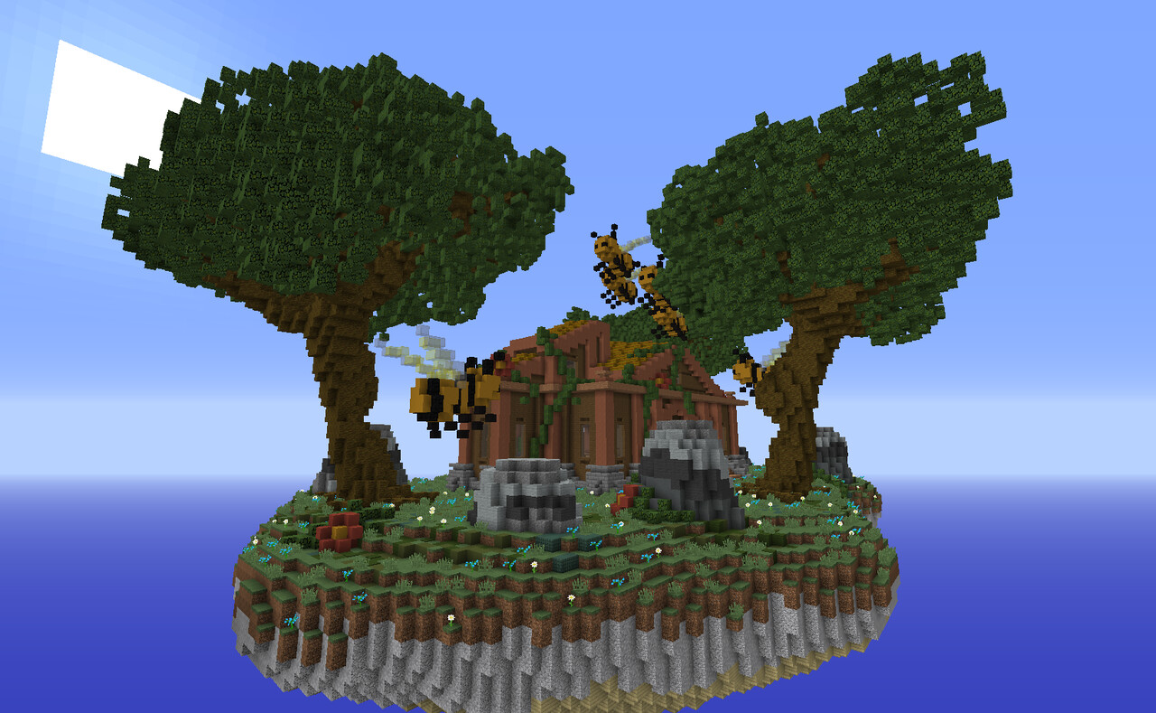 Floating Jungle Bee Spawn [125x175] Minecraft Map
