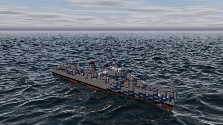USS Cassin Young Fletcher Class Destroyer 11 Scale Minecraft Map