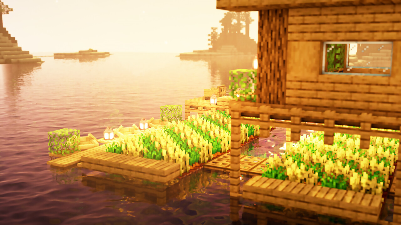 Minecraft How To Build a Survival Stilt Houses on water Minecraft Map