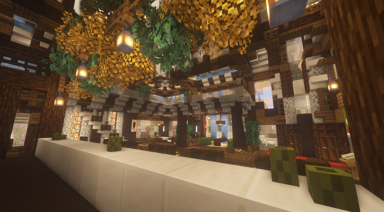 ⛄Modern Cafeteria in winter⛄ Minecraft Map